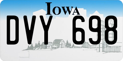 IA license plate DVY698