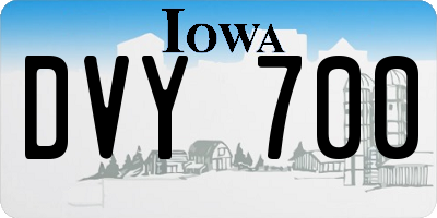 IA license plate DVY700