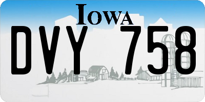 IA license plate DVY758