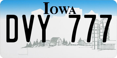 IA license plate DVY777