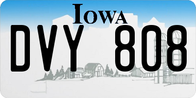 IA license plate DVY808
