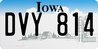 IA license plate DVY814