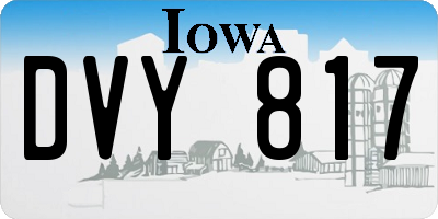 IA license plate DVY817