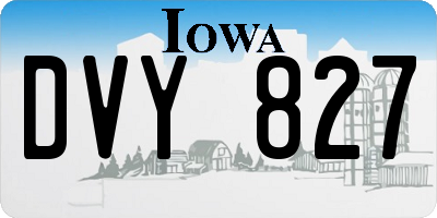 IA license plate DVY827