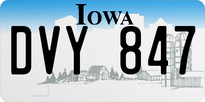 IA license plate DVY847