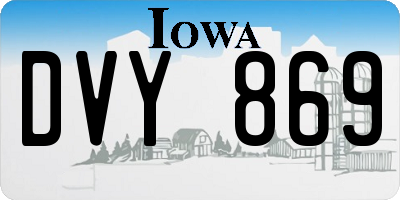 IA license plate DVY869