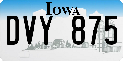 IA license plate DVY875