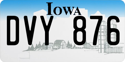 IA license plate DVY876