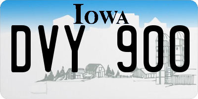 IA license plate DVY900