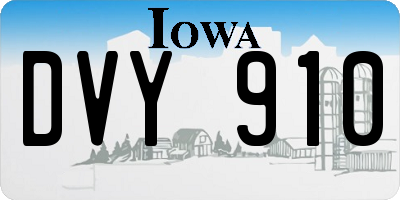 IA license plate DVY910