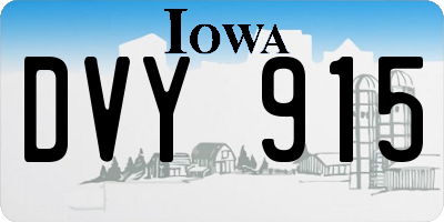 IA license plate DVY915