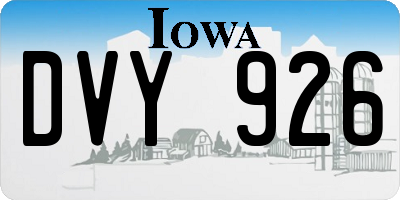 IA license plate DVY926