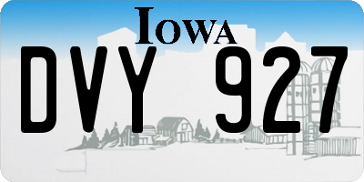 IA license plate DVY927