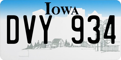 IA license plate DVY934