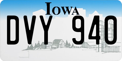IA license plate DVY940