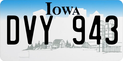 IA license plate DVY943