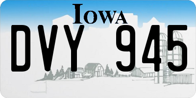 IA license plate DVY945