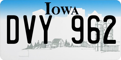 IA license plate DVY962