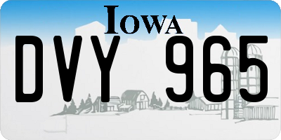 IA license plate DVY965