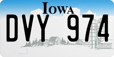 IA license plate DVY974