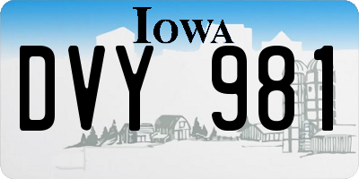IA license plate DVY981