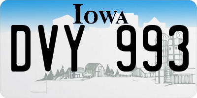 IA license plate DVY993
