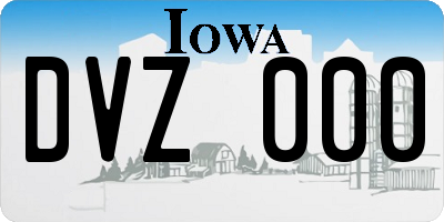IA license plate DVZ000