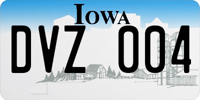 IA license plate DVZ004