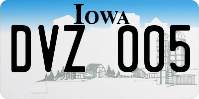 IA license plate DVZ005