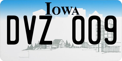 IA license plate DVZ009