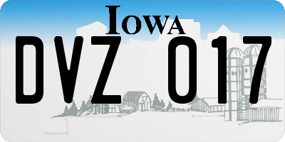 IA license plate DVZ017