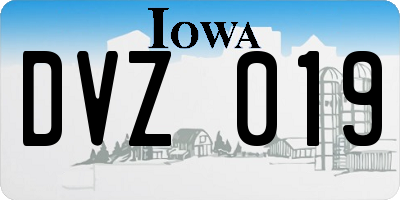 IA license plate DVZ019