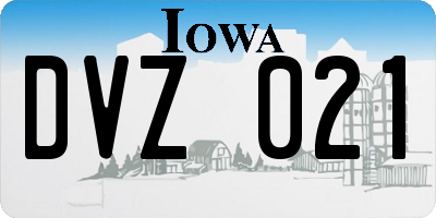 IA license plate DVZ021
