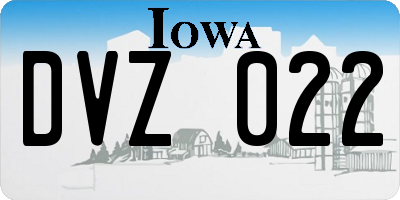 IA license plate DVZ022