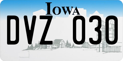 IA license plate DVZ030
