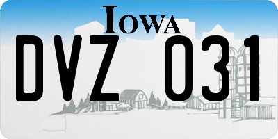 IA license plate DVZ031