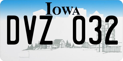 IA license plate DVZ032