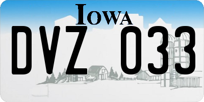 IA license plate DVZ033