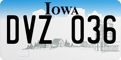 IA license plate DVZ036