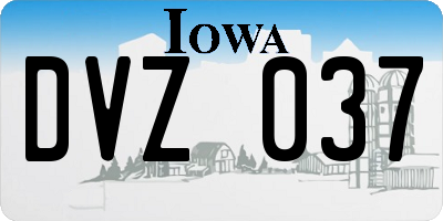 IA license plate DVZ037