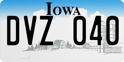 IA license plate DVZ040