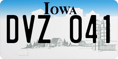 IA license plate DVZ041