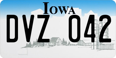IA license plate DVZ042