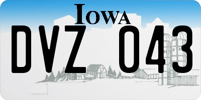 IA license plate DVZ043