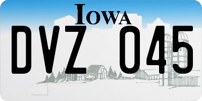 IA license plate DVZ045
