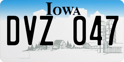 IA license plate DVZ047