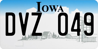 IA license plate DVZ049