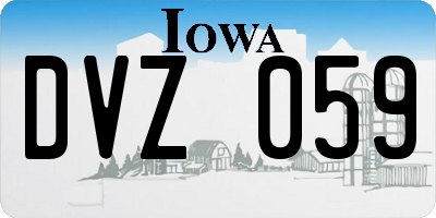 IA license plate DVZ059
