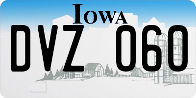 IA license plate DVZ060
