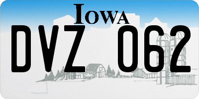 IA license plate DVZ062